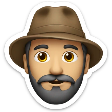 Hombre calvo con barba y gorra sticker