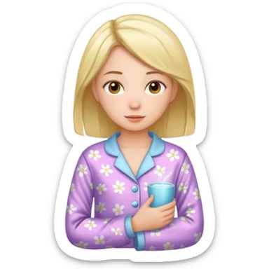 girl qnd shes weqring pjs sticker