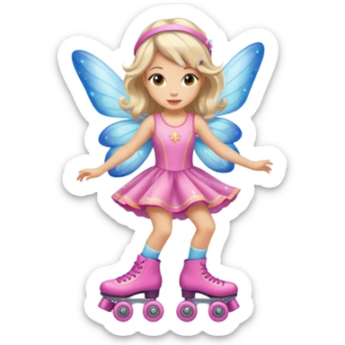 fairy on roller skates sticker