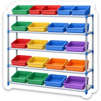 store display shelf with stuff organized lines sticker