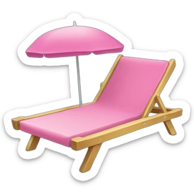 Pink beach lounger sticker