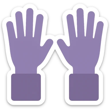 A dull purple Raising Hands sticker