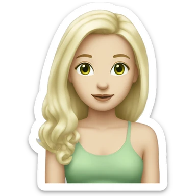 pale green eyed girl with light blonde hair  sticker