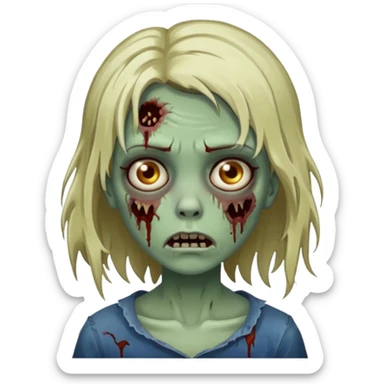 uma garota zumbi de cabelos médios perto sticker