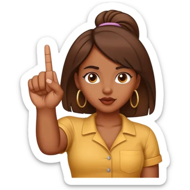 A brown skin girl sticking up her middle finger  sticker