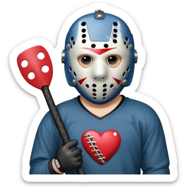 Jason Voorhees, looking cute, looks like he is in love, holding hands sticker