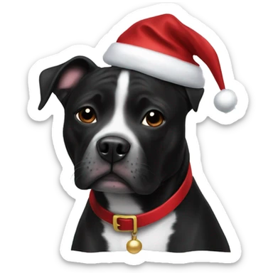 Black staffie xmas suits sticker