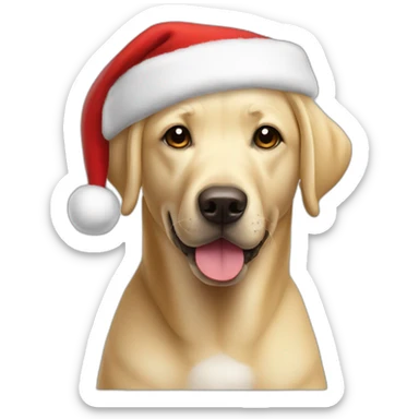 male blonde labrador dressed as santa sticker