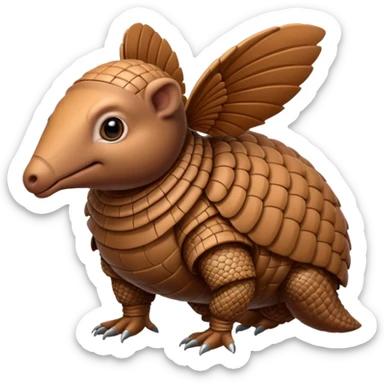 winged armadillo sticker