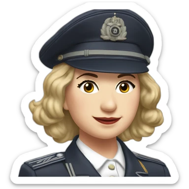 Victoria Coren German ww2 uniform underwear model mash potato party sticker