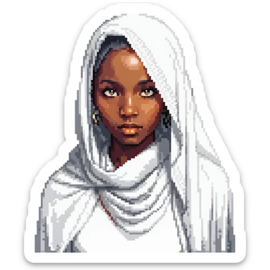 femme noire voilée, yeux profonds, air mystérieux sticker