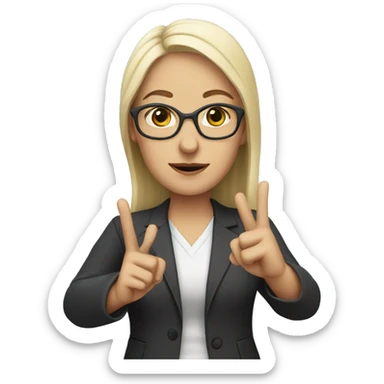 Hopefully white teacher with fingers crossed female sticker