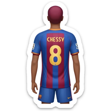 buat custom barcelona nama chessy nomor punggung 8 menghadap belakang sticker
