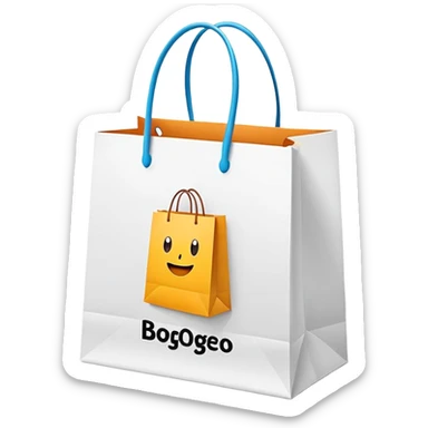 shopping bags with BOGO label, Buy One Get One Free promotion sticker