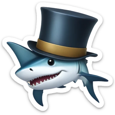 Shortfin mako with a top hat sticker