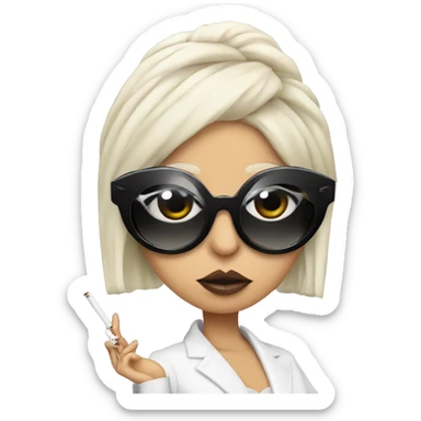 Lady Gaga with cigarette glasses sticker