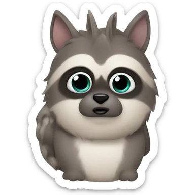 Mapache y burbujas  sticker