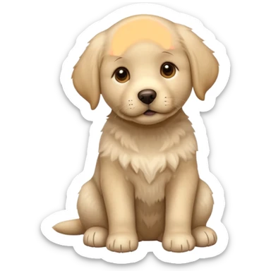 beige labrador puppy, full body sticker