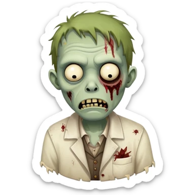 sleepy zombie clerk sticker