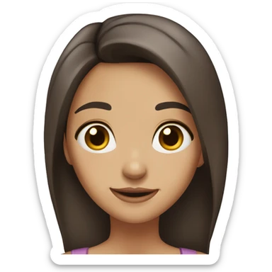 Brunette girl with brown eyes with neutral face showing 👍🏻 this and with not long hair  sticker