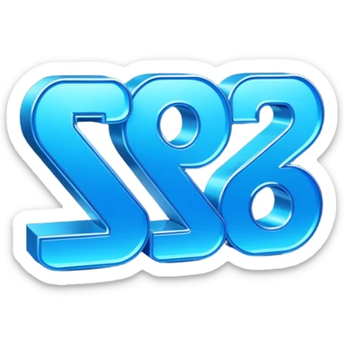 3D-rendered digital text that reads '!spin 123456' in bold, futuristic lettering. The letters are glossy, vibrant electric blue with metallic reflections and subtle neon edges.  sticker