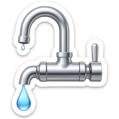 a tap with a small water droplet at the end sticker