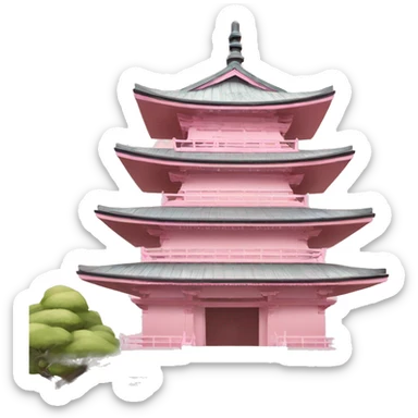 Light pink Japanese temple sticker