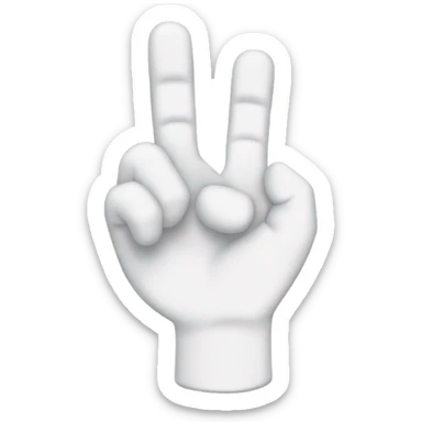 Hand make letter L with index and middle finger up sticker