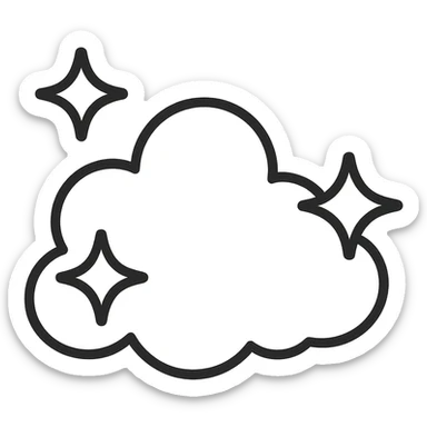 abstract representation of powdery white musk, soft, powdery, clean, ethereal, modern icon style, minimalistic, white and pale tones sticker