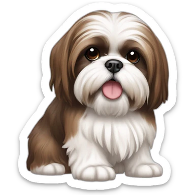 brown and white shih tzu sticker