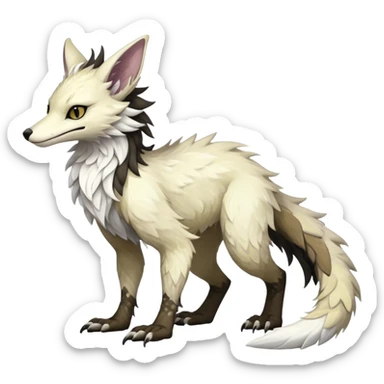 Epic Feral Rare Fantasy shiny cool fluffy Vernid-Sergal-Trico-species by LiLaiRa, random markings, tufted tail, tufted ears, full body sticker