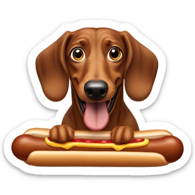 weiner dog eating hot dog sticker