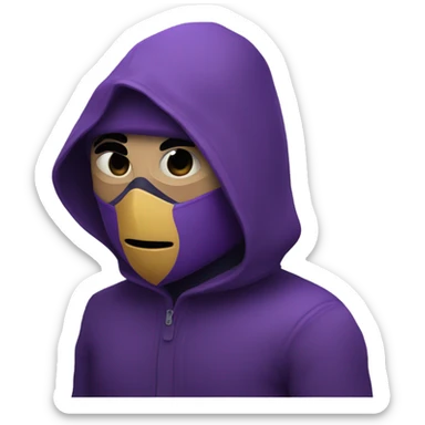 A thief in purple clothes, purple mask sticker