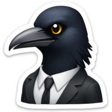 Crow Wearing a Mafia suit sticker