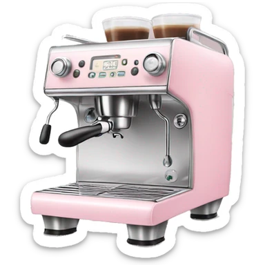 Pastel pink espresso machine sticker
