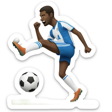 man kicking a ball sticker