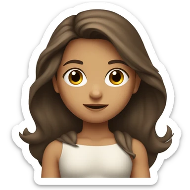 superhero, child, girl, long brown hair, brown eyes, hispanic sticker