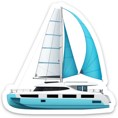 make a 50ft catamaran lagoon styled faceing to the right  sticker