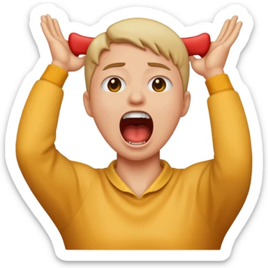 Holding neck screaming emoji sticker