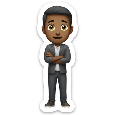 man standing facing forward arms spread sticker