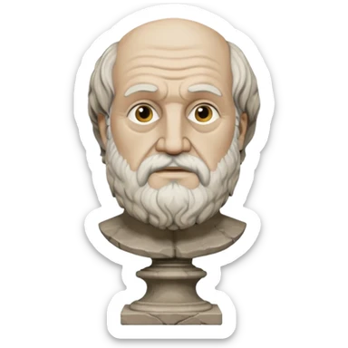 stone bust of Aristotle sticker