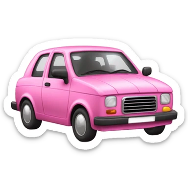 Un coche rosa con pestañas uñas y un peinado chulo rosa palo sticker