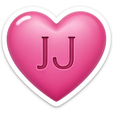 pink heart with the letter j in it sticker