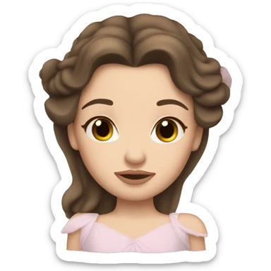 sleeping beauty brunette shoulder length hair white girl with silk pillow sticker