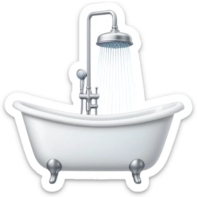 bathtub with showerhead sticker