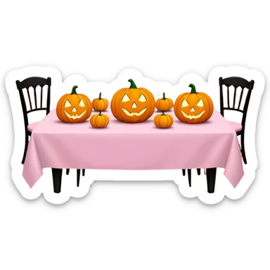 pastel pink halloween table setup sticker