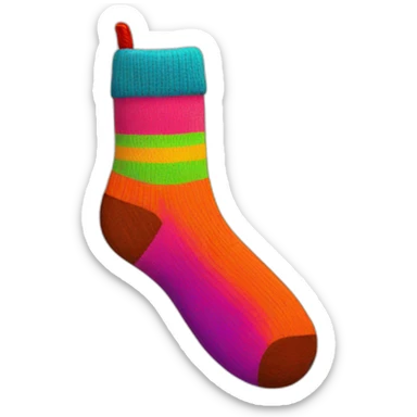 A colorful sock sticker
