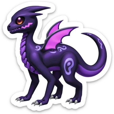 Shiny Duskull-Salandit-Umbreon-Fakémon-hybrid-creature (full body)  sticker