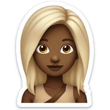 menina com cabelo no ombro e marrom olhos marrom pele bege sticker