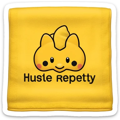 A Yellow Towel with the words “Hustle Loyalty respect” sticker